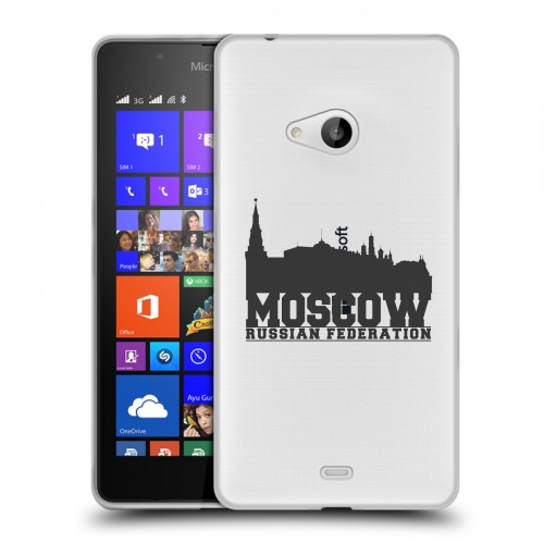 Полупрозрачный дизайнерский пластиковый чехол для Microsoft Lumia 540 Москва