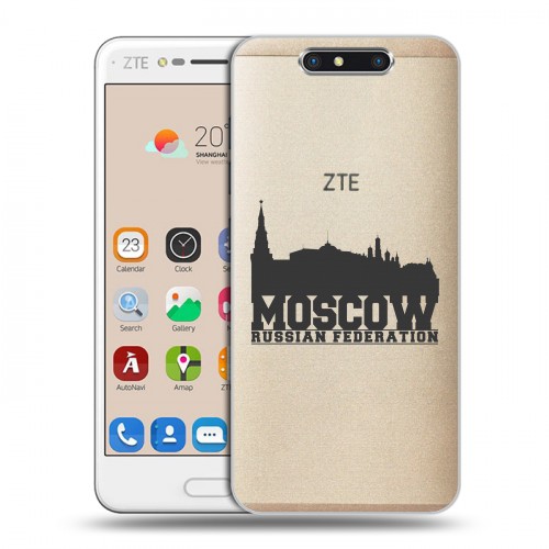 Полупрозрачный дизайнерский пластиковый чехол для ZTE Blade V8 Москва