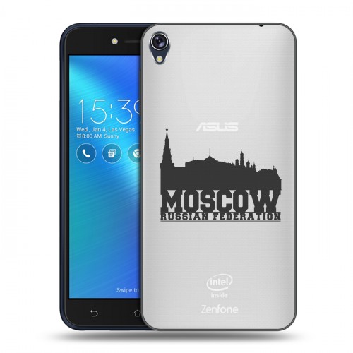 Полупрозрачный дизайнерский пластиковый чехол для Asus ZenFone Live Москва