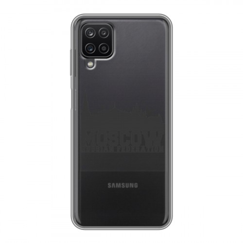 Полупрозрачный дизайнерский силиконовый чехол для Samsung Galaxy A12 Москва