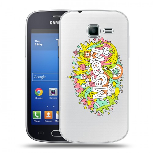 Полупрозрачный дизайнерский пластиковый чехол для Samsung Galaxy Trend Lite Москва