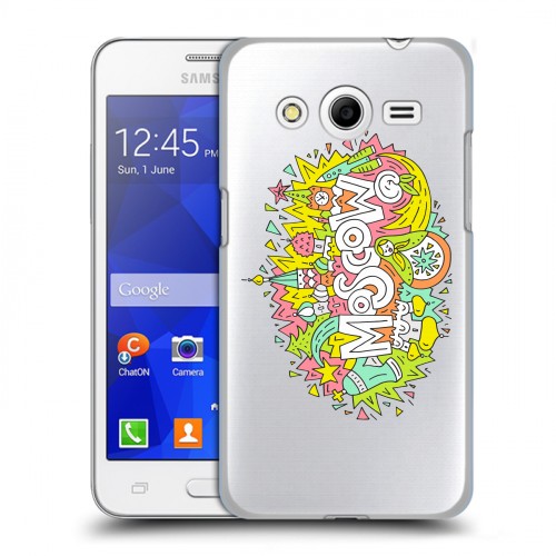 Полупрозрачный дизайнерский пластиковый чехол для Samsung Galaxy Core 2 Москва