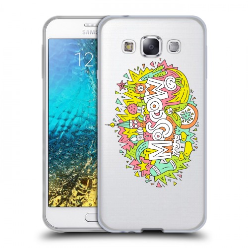Полупрозрачный дизайнерский пластиковый чехол для Samsung Galaxy E5 Москва