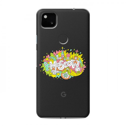 Полупрозрачный дизайнерский пластиковый чехол для Google Pixel 4a Москва