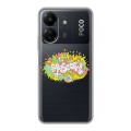 Полупрозрачный дизайнерский силиконовый чехол для Xiaomi Poco C65 Москва