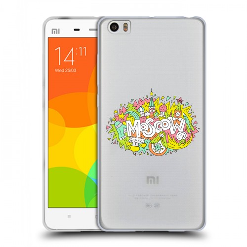 Полупрозрачный дизайнерский пластиковый чехол для Xiaomi Mi Note Москва