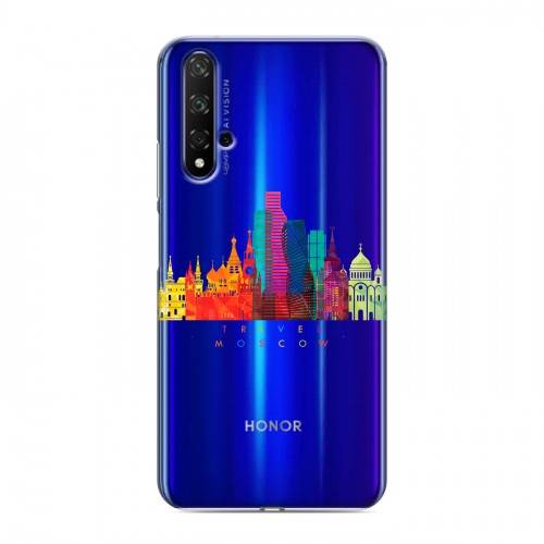 Полупрозрачный дизайнерский пластиковый чехол для Huawei Honor 20 Москва