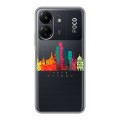 Полупрозрачный дизайнерский пластиковый чехол для Xiaomi Poco C65 Москва