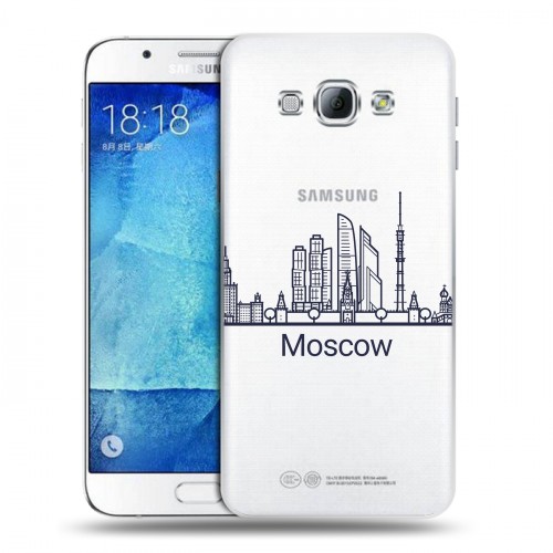 Полупрозрачный дизайнерский пластиковый чехол для Samsung Galaxy A8 Москва