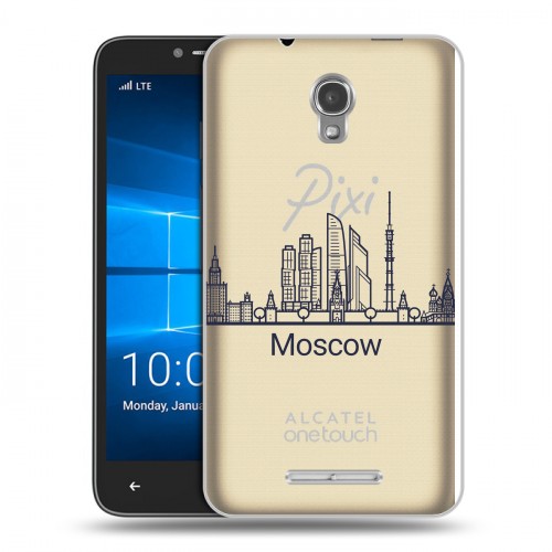 Полупрозрачный дизайнерский пластиковый чехол для Alcatel OneTouch Pixi First Москва