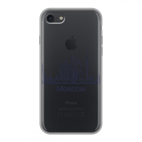 Полупрозрачный дизайнерский силиконовый чехол для Iphone 7 Москва