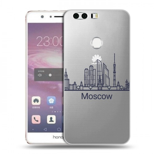 Полупрозрачный дизайнерский пластиковый чехол для Huawei Honor 8 Москва