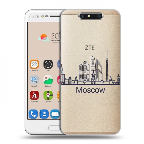 Полупрозрачный дизайнерский пластиковый чехол для ZTE Blade V8 Москва