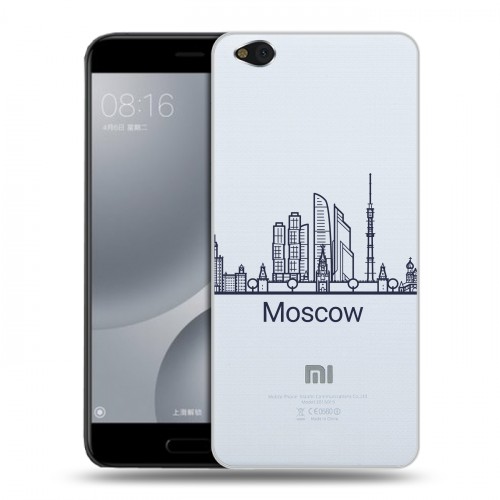 Полупрозрачный дизайнерский пластиковый чехол для Xiaomi Mi5C Москва