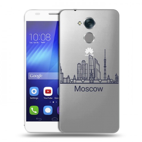 Полупрозрачный дизайнерский пластиковый чехол для Huawei Honor 6C Москва