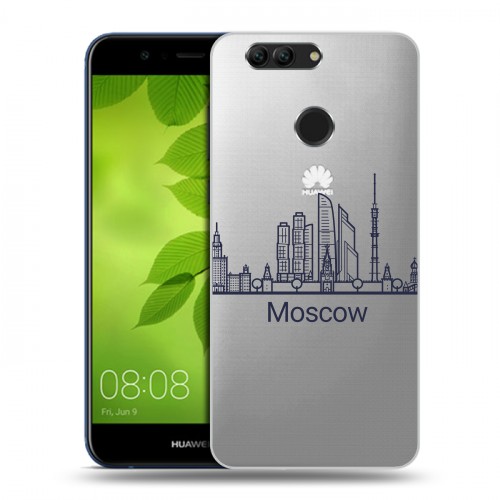 Полупрозрачный дизайнерский пластиковый чехол для Huawei Nova 2 Plus Москва