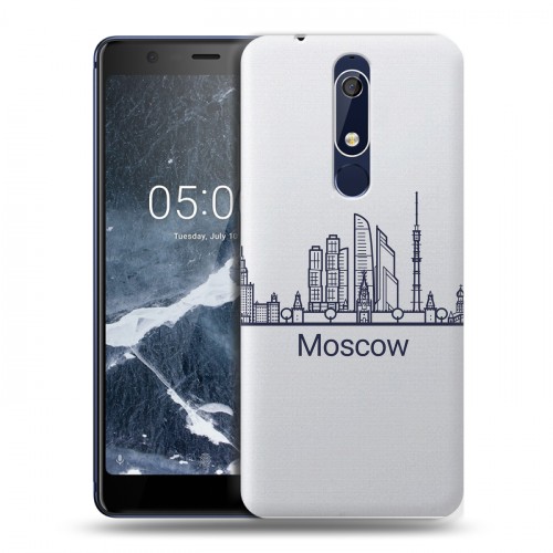 Полупрозрачный дизайнерский пластиковый чехол для Nokia 5.1 Москва