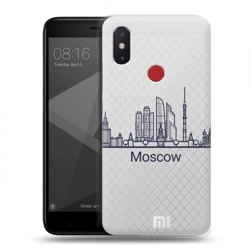 Полупрозрачный дизайнерский пластиковый чехол для Xiaomi Mi8 SE Москва