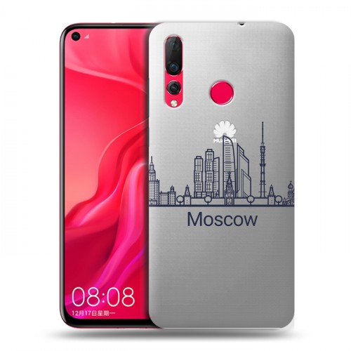 Полупрозрачный дизайнерский пластиковый чехол для Huawei Nova 4 Москва