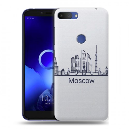 Полупрозрачный дизайнерский пластиковый чехол для Alcatel 1S (2019) Москва