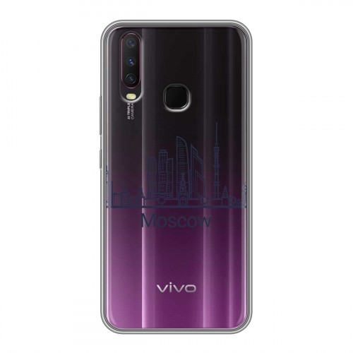 Полупрозрачный дизайнерский силиконовый чехол для Vivo Y17 Москва