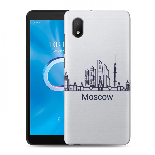 Полупрозрачный дизайнерский силиконовый чехол для Alcatel 1B (2020) Москва
