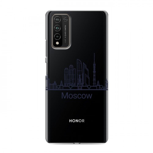 Полупрозрачный дизайнерский пластиковый чехол для Huawei Honor 10X Lite Москва
