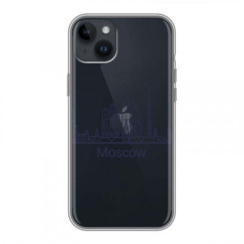Полупрозрачный дизайнерский пластиковый чехол для Iphone 14 Plus Москва