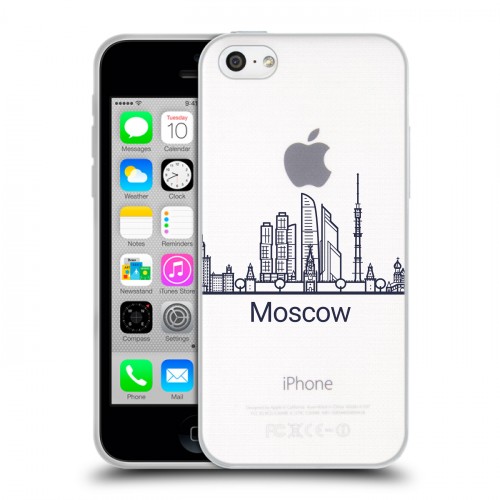 Полупрозрачный дизайнерский пластиковый чехол для Iphone 5c Москва