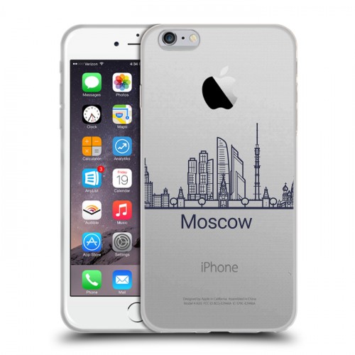 Полупрозрачный дизайнерский силиконовый чехол для Iphone 6 Plus/6s Plus Москва