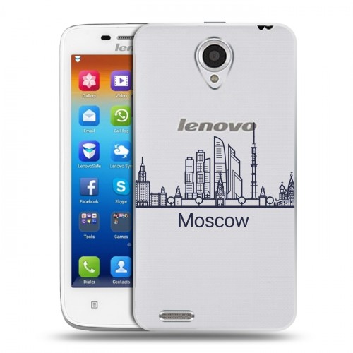 Полупрозрачный дизайнерский пластиковый чехол для Lenovo S650 Ideaphone Москва