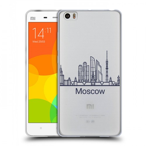 Полупрозрачный дизайнерский силиконовый чехол для Xiaomi Mi Note Москва