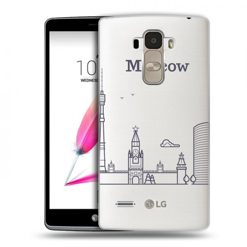 Полупрозрачный дизайнерский силиконовый чехол для LG G4 Stylus Москва