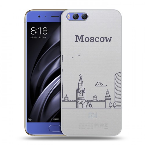 Полупрозрачный дизайнерский пластиковый чехол для Xiaomi Mi6 Москва