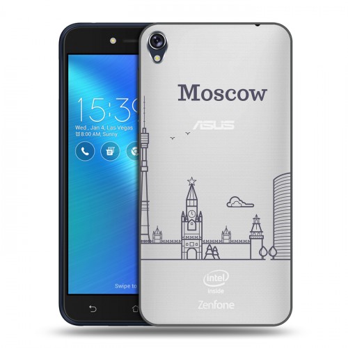 Полупрозрачный дизайнерский пластиковый чехол для Asus ZenFone Live Москва