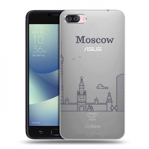 Полупрозрачный дизайнерский пластиковый чехол для Asus ZenFone 4 Max Москва