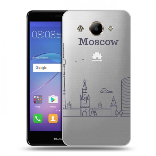 Полупрозрачный дизайнерский пластиковый чехол для Huawei Y3 (2017) Москва