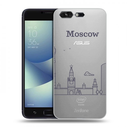 Полупрозрачный дизайнерский пластиковый чехол для ASUS ZenFone 4 Pro Москва