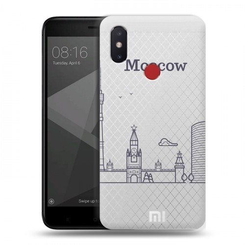 Полупрозрачный дизайнерский пластиковый чехол для Xiaomi Mi8 SE Москва