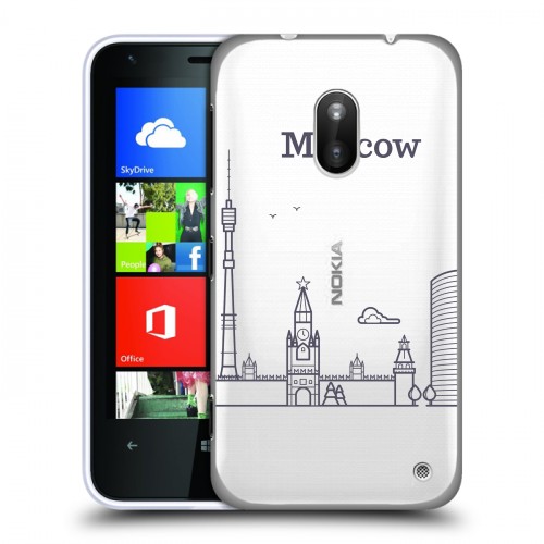 Полупрозрачный дизайнерский силиконовый чехол для Nokia Lumia 620 Москва