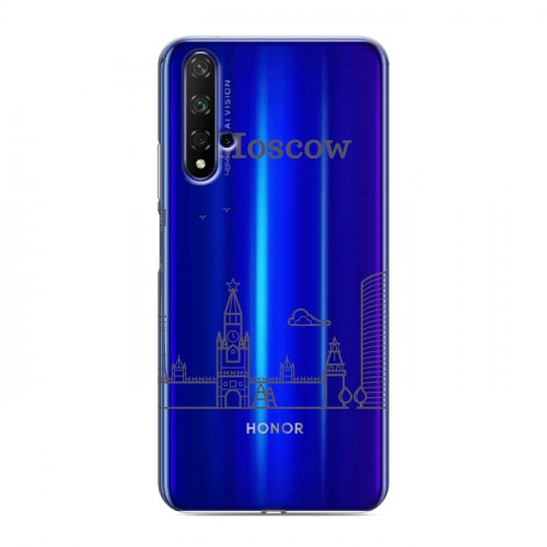 Полупрозрачный дизайнерский пластиковый чехол для Huawei Honor 20 Москва