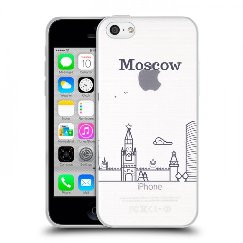 Полупрозрачный дизайнерский пластиковый чехол для Iphone 5c Москва