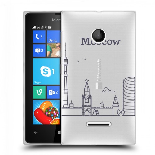 Полупрозрачный дизайнерский пластиковый чехол для Microsoft Lumia 435 Москва