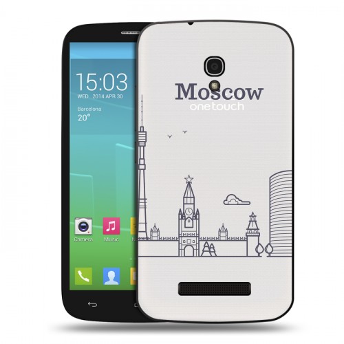 Полупрозрачный дизайнерский пластиковый чехол для Alcatel One Touch Pop S9 Москва