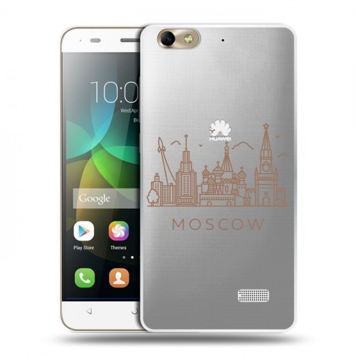 Полупрозрачный дизайнерский пластиковый чехол для Huawei Honor 4C Москва
