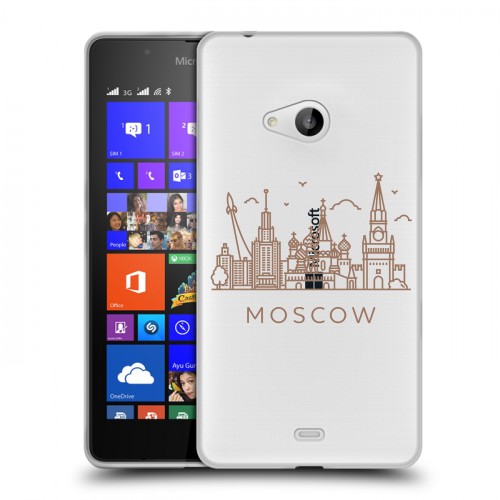 Полупрозрачный дизайнерский пластиковый чехол для Microsoft Lumia 540 Москва