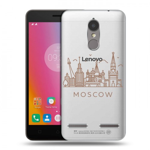 Полупрозрачный дизайнерский силиконовый чехол для Lenovo K6 Москва