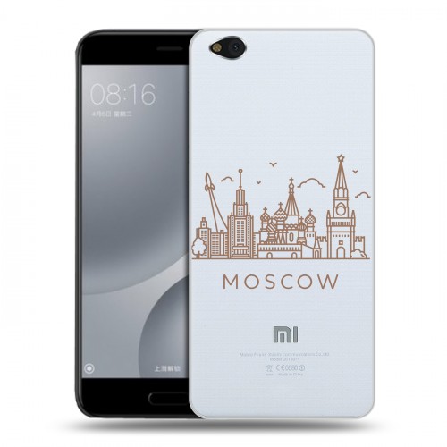 Полупрозрачный дизайнерский пластиковый чехол для Xiaomi Mi5C Москва