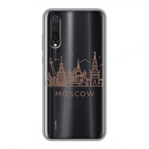 Полупрозрачный дизайнерский силиконовый чехол для Xiaomi Mi 9 Lite Москва