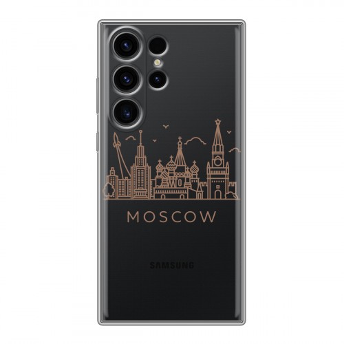 Полупрозрачный дизайнерский силиконовый с усиленными углами чехол для Samsung Galaxy S23 Ultra Москва